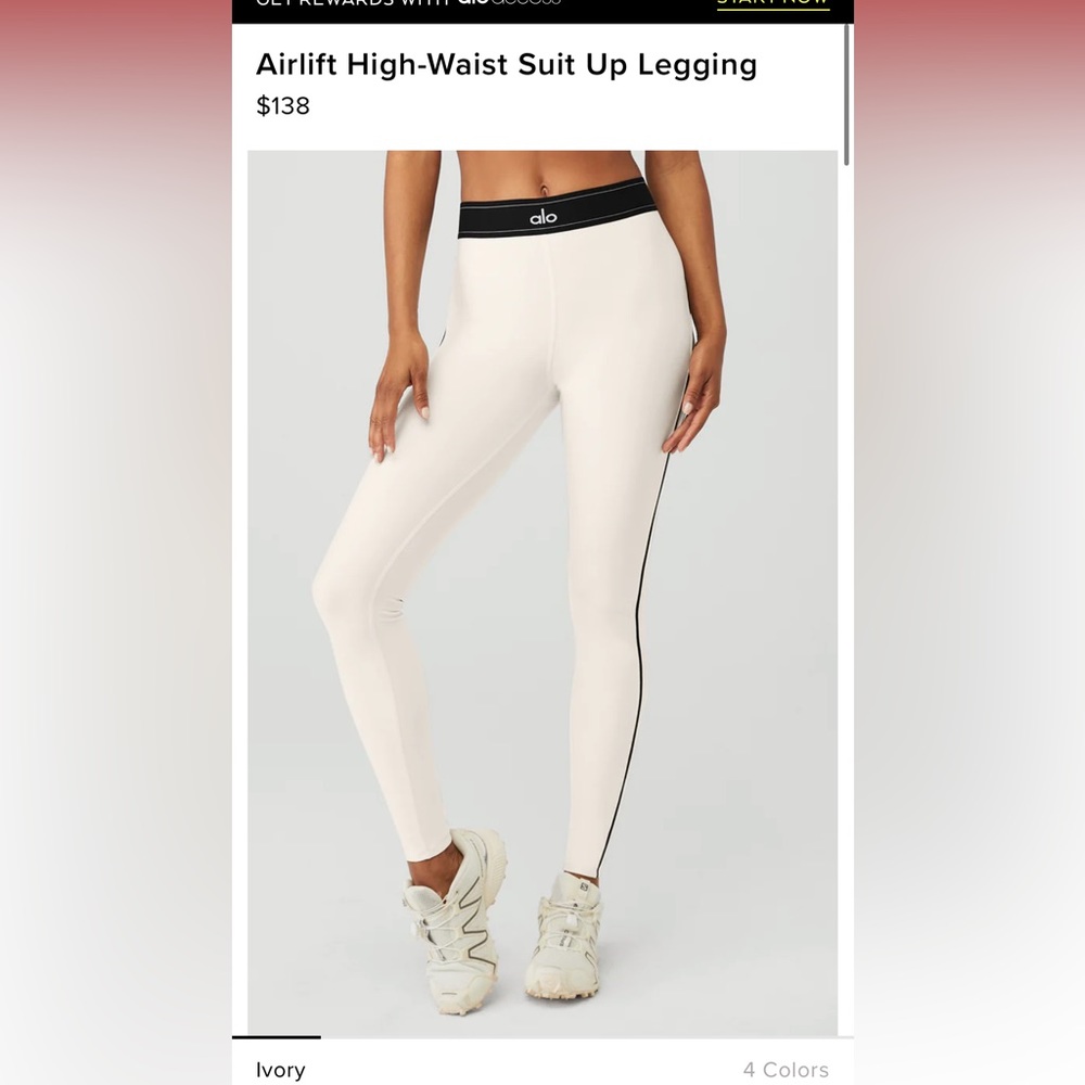 Alo white legging never worn